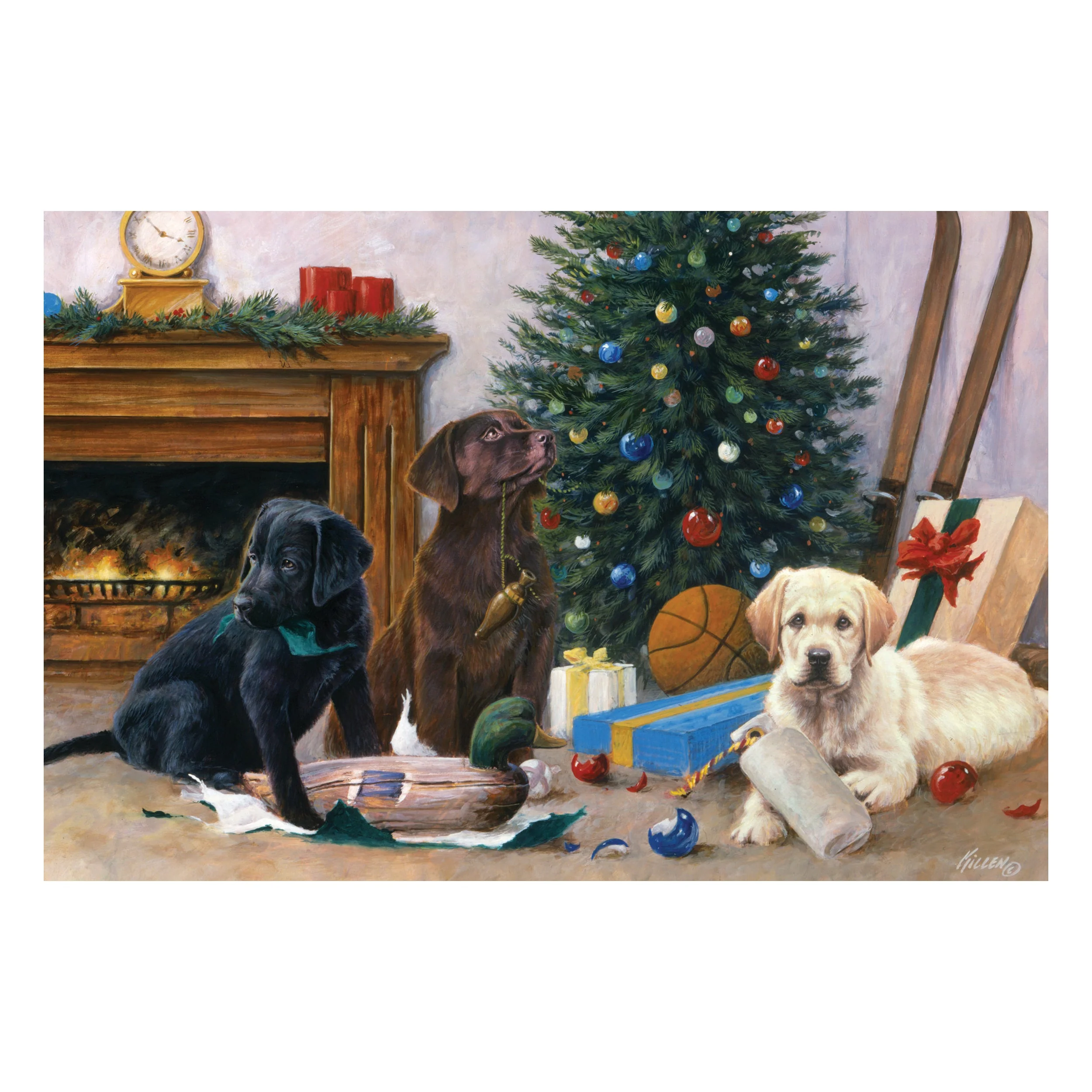 LED Art 24in x 16in-Christmas Pups