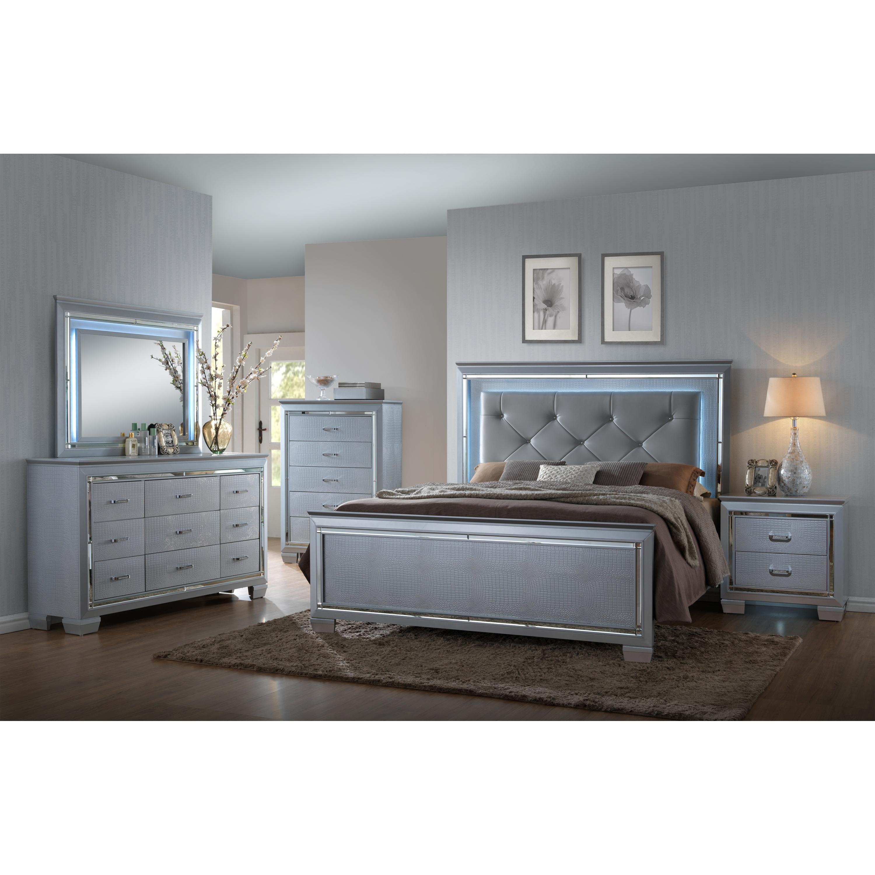 Crown Mark Lillian B7100 6 pc Queen Panel Bedroom Set - Image 1