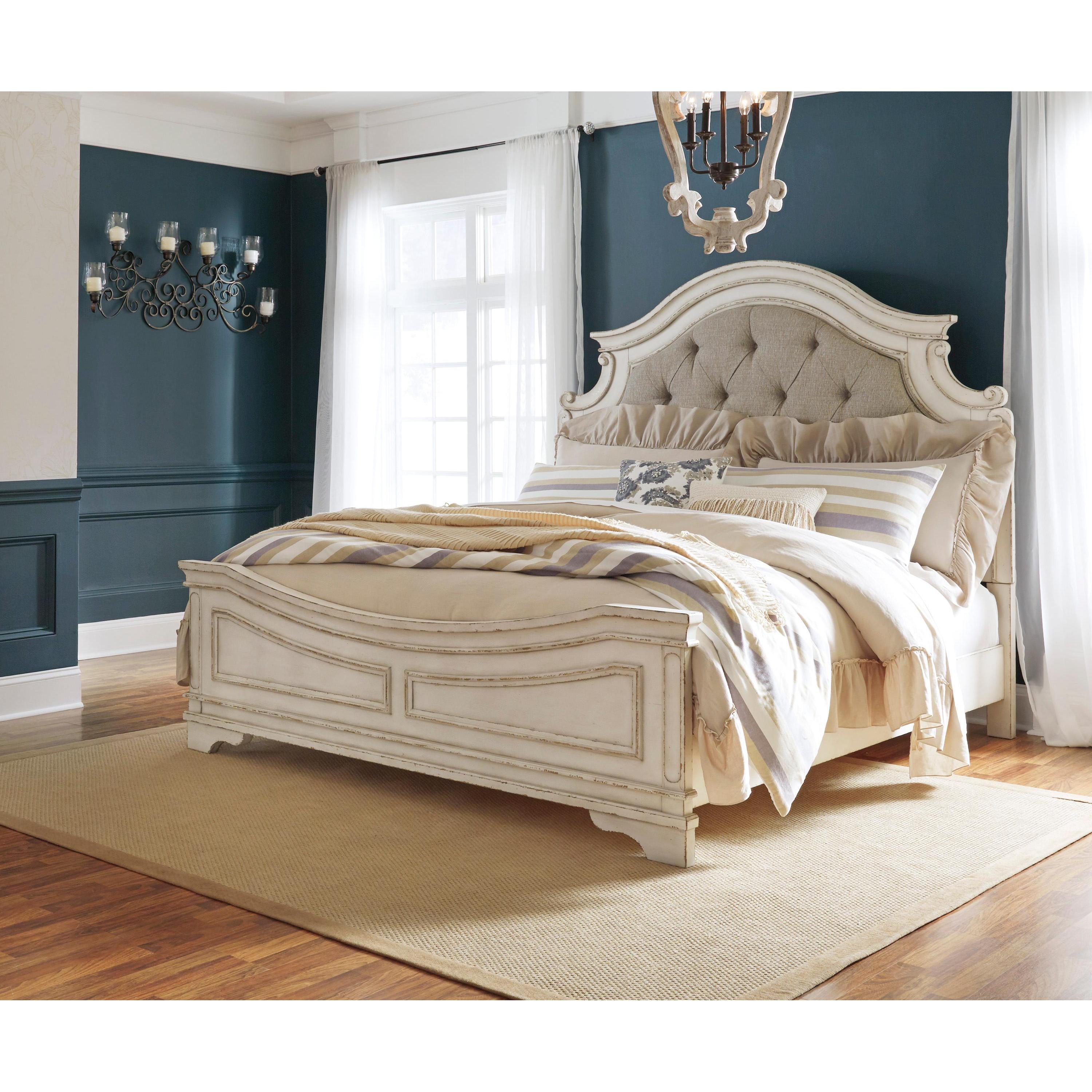Signature Design by Ashley Realyn B743B22 6 pc Queen Upholstered Panel Bedroom Set - Image 2