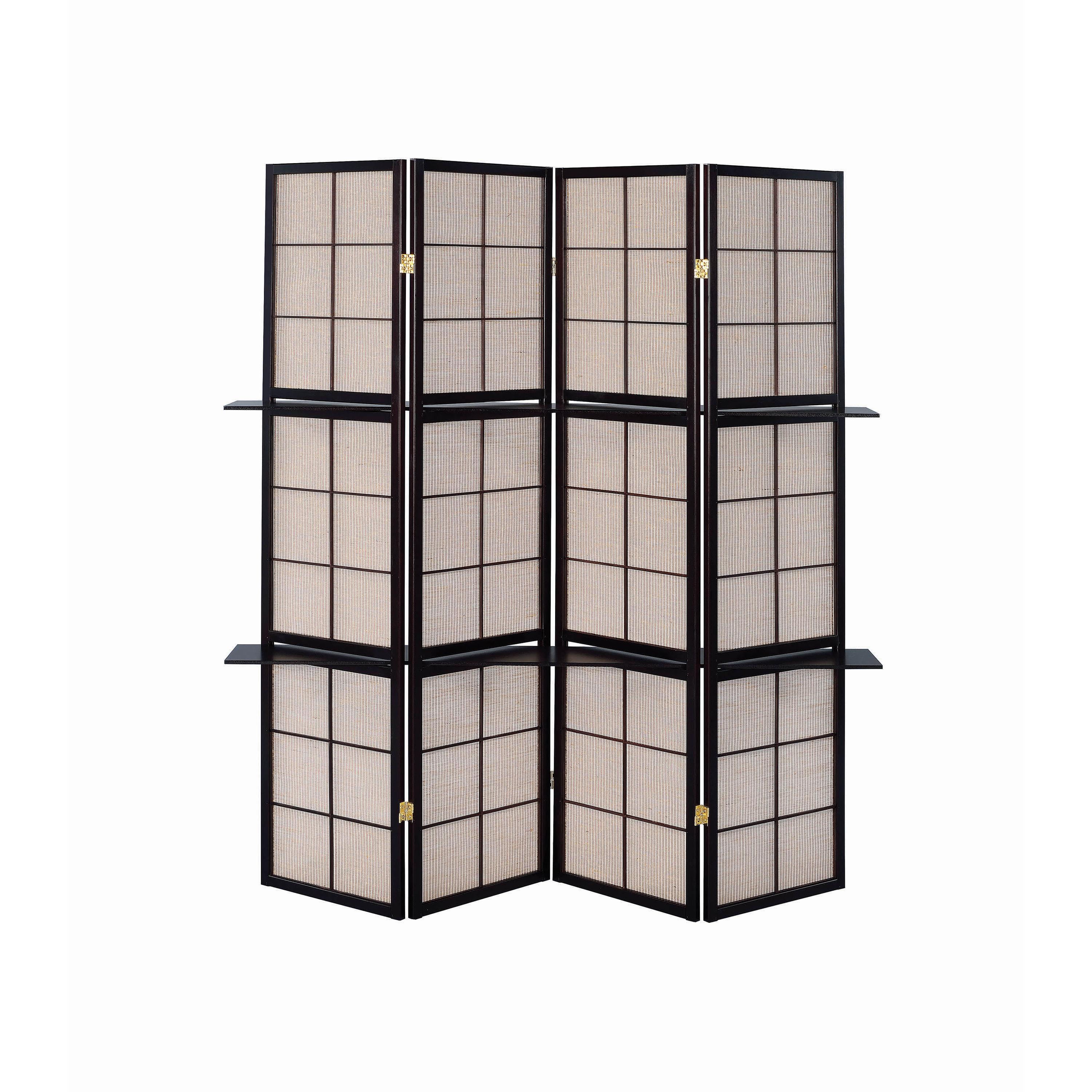 Coaster Furniture Iggy 900166 4-Panel Room Divider Folding Shoji Screen - Cappuccino - Image 2