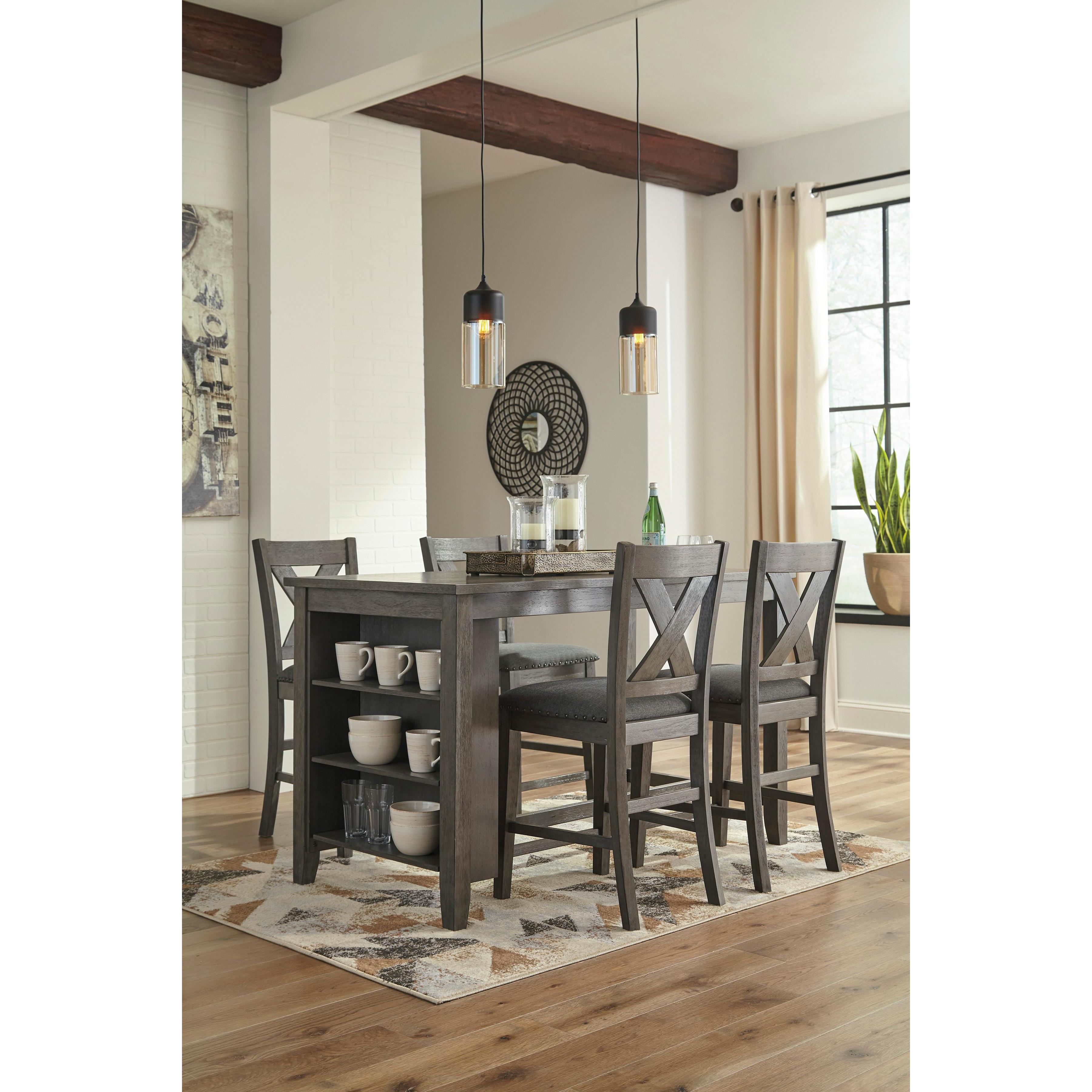 Signature Design by Ashley Caitbrook D388D2 5 pc Counter Height Dining Set - Image 1