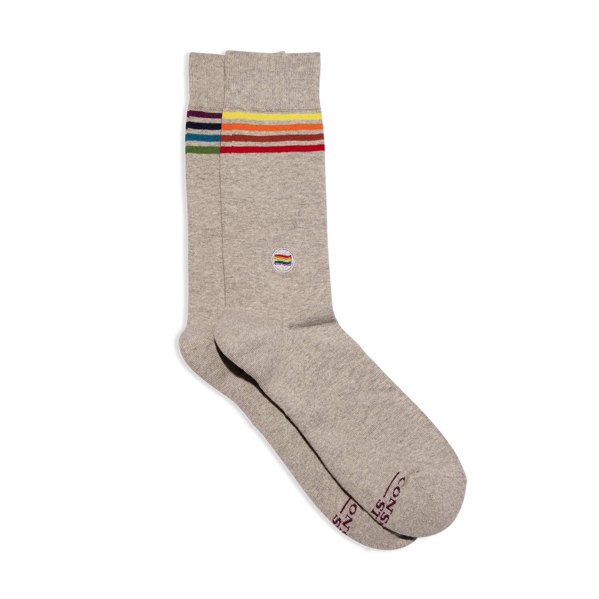 Socks that Save LGBTQ Lives (Alternating Rainbow Stripes): Medium - Image 1