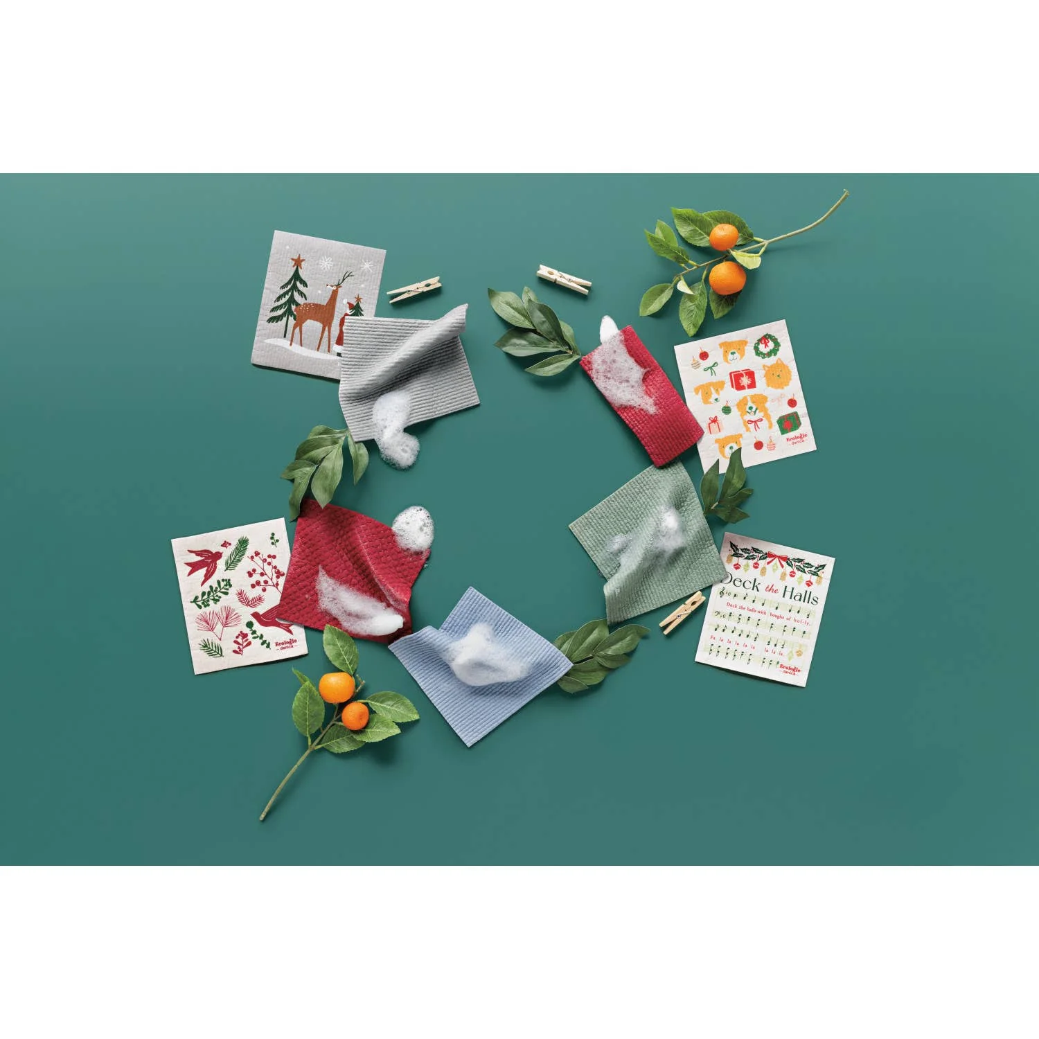 Christmas Carol Christmas Swedish Dishcloth - Image 3