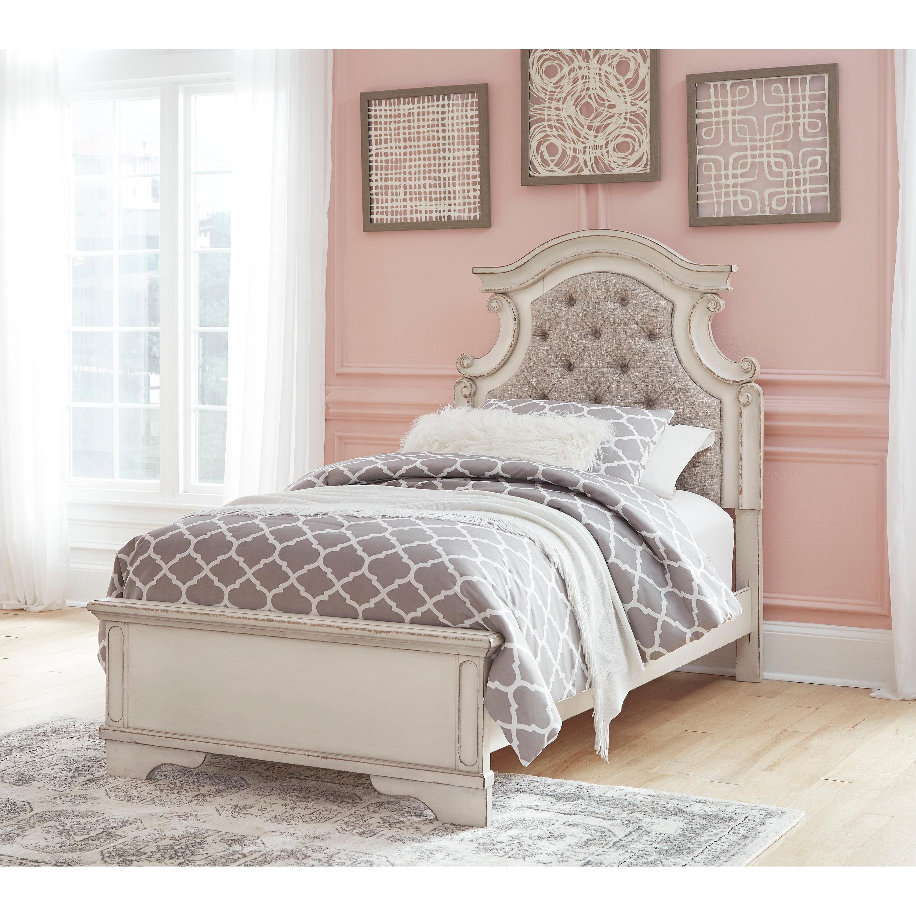 Signature Design by Ashley Realyn B743B76 6 pc Twin Upholstered Panel Bedroom Set - Image 2