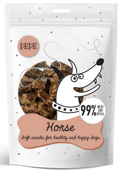 Paka Zwierzaka PEPE mini chunkies Horse 70 g - miękkie kostki treningowe z koniny - Image 1