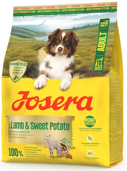 Josera Adult Lamb & Sweet Potato 900g – monobiałkowa, bezzbożowa formuła z jagnięciną