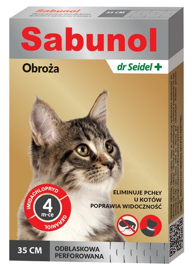 Sabunol Obroża przeciw pchłom dla kota odblaskowa 35cm - Image 1