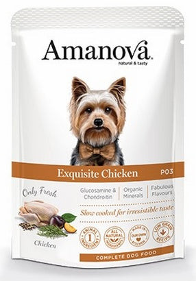 Amanova Dog Adult Exquisite Chicken – 65% świeżego kurczaka w saszetce