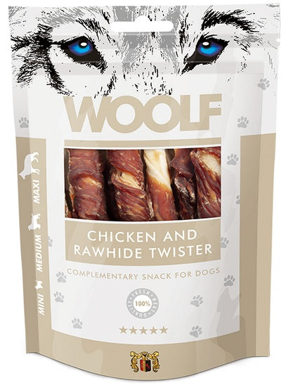 Woolf Chicken & Rawhide Twister 100g - dłuższe żucie w formie twistów - Image 2