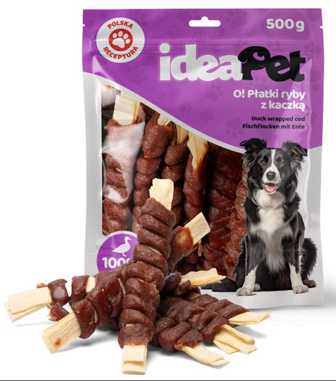 IdeaPet płatki ryby z kaczką 500 g – duoproteinowy przysmak do nagradzania