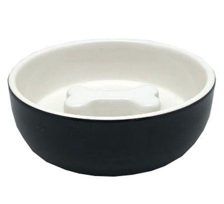 Yarro/Moderna miska ceramiczna Slow Food Kostka czarna – spowalnia jedzenie
