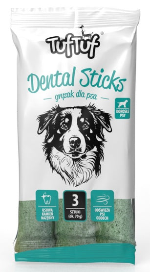 TUF TUF Dental Sticks dla psa 3 szt. – z algami morskimi na świeży oddech