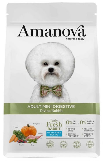 Amanova Dog Adult Mini Digestive Divine Rabbit – monobiałkowa karma z 64% świeżego królika