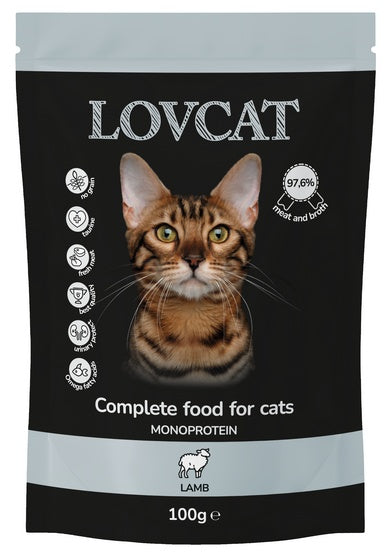 Lovcat Pure Lamb saszetka 100g – wysoka zawartość jagnięciny bez zbóż