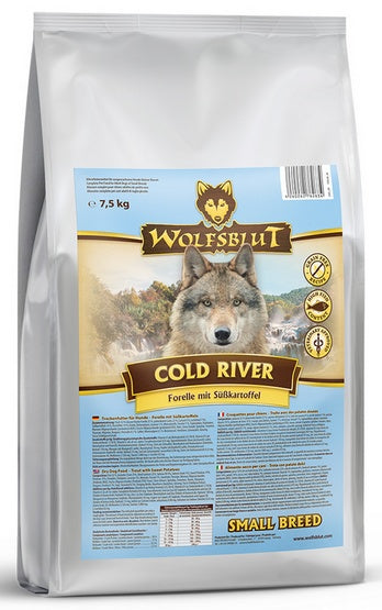 Wolfsblut Cold River Small 7,5 kg – bezzbożowa karma z pstrągiem i łososiem dla małych psów - Image 1