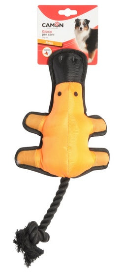 Camon dog toy nylonowy dziobak z piszczałką i liną - 38 cm do szarpania - Image 1