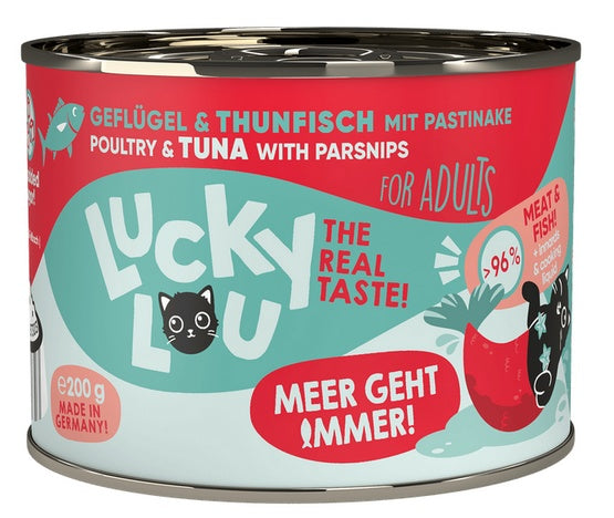 Lucky Lou Lifestage Adult Drób i tuńczyk puszka 200g - Image 1