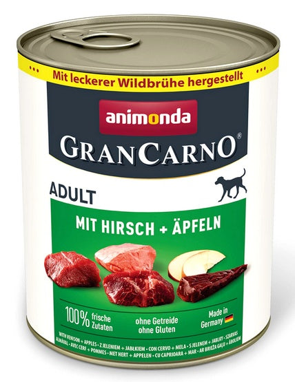 Animonda GranCarno Original Adult Rind Hirsch Apfel Wołowina, Jeleń + Jabłko puszka 800g - Image 1