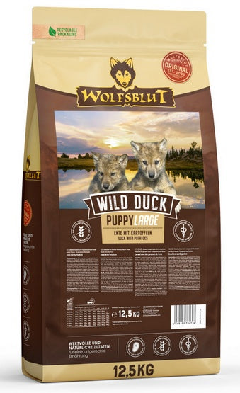 Wolfsblut Dog Wild Duck Puppy Large – kaczka i bataty 12,5kg