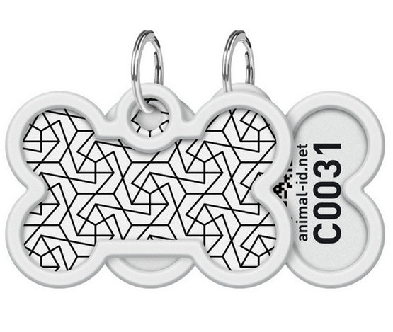 Collar WauDog Smart ID Zawieszka z QR-paszportem kość 4x3cm geometria - Image 1