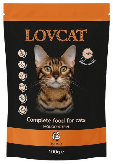 Lovcat Pure Turkey saszetka 100g - 70% indyka bez zbóż - Image 1