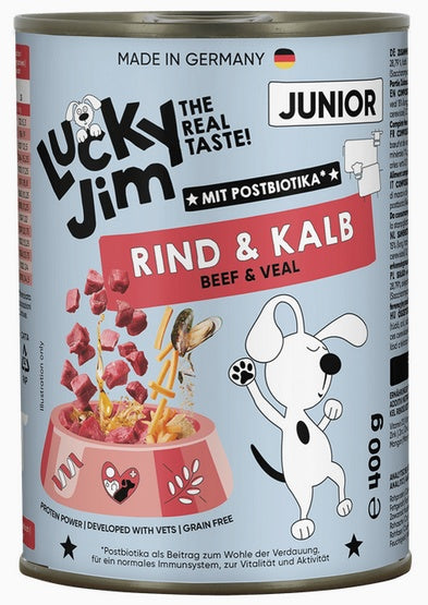Lucky Jim Classic Junior Wołowina i cielęcina puszka 400g - Image 1