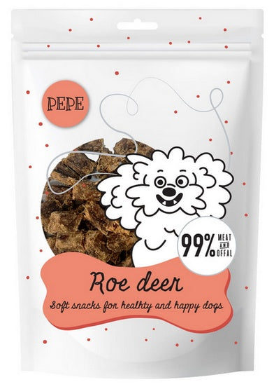 Paka Zwierzaka PEPE mini chunkies Roe Deer (sarna) 70 g - miękkie kąski treningowe 8×8 mm - Image 1