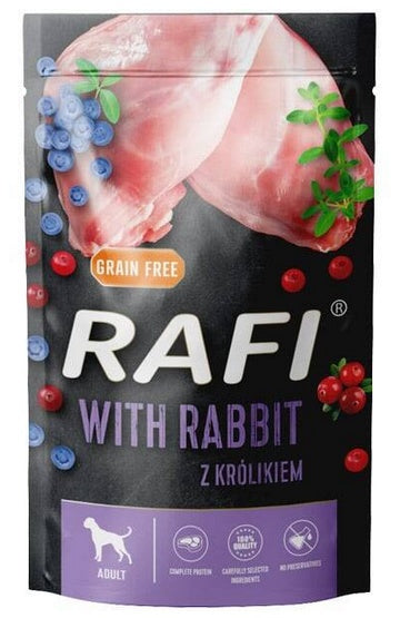 Rafi pies królik saszetka 500 g – z dodatkiem borówki i żurawiny