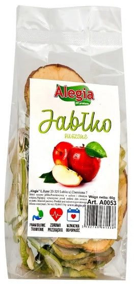 Alegia jabłko suszone 60 g - naturalne krążki owocowe dla gryzoni i królików - Image 1