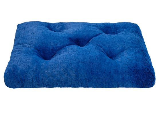 legowisko MIMIKO Pets Shaggy prostokątne XL 85×65 cm chabrowe – puszysta tkanina z antypoślizgowym spodem