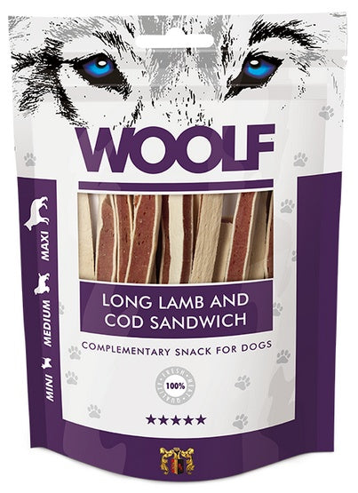 Woolf Soft Lamb & COD Sandwich Long 100g - Image 2