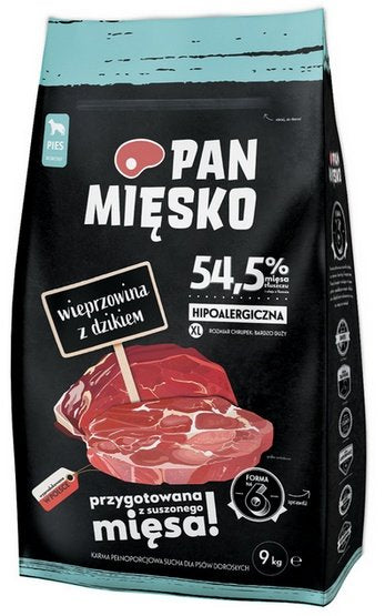 Pan Mięsko Karma sucha dla psa - wieprzowina i dzik chrupki XL 9kg - Image 1