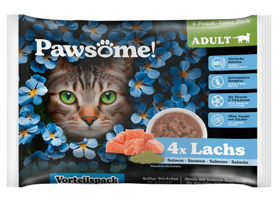 Pawsome Adult Lachs - łosoś saszetki 4x85g - Image 1