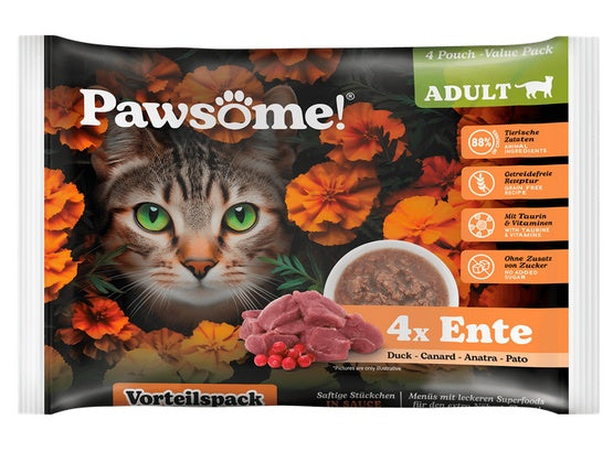Pawsome Adult Ente – kaczka saszetki 4x85g