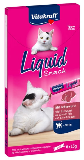 Vitakraft Cat Liquid-Snack z Wątróbka i biotyna 6x15g [58066] - Image 1