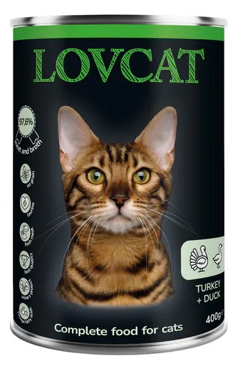 Lovcat Best Turkey & Duck puszka 400 g – wysoka mięsność bez zbóż i GMO