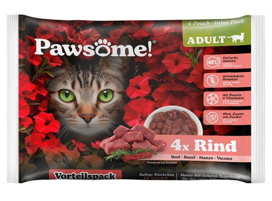 Pawsome Adult Rind – wołowina saszetki 4x85g
