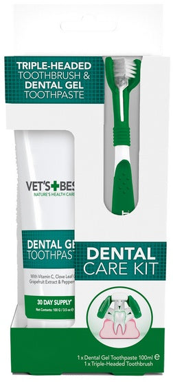 Vet's Best Dental żel + szczoteczka zestaw Adult - Image 1