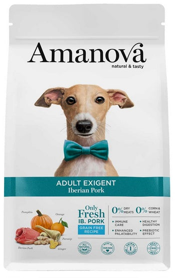 Amanova Dog Adult Exigent Iberian Pork – 68% świeżej wieprzowiny iberyjskiej