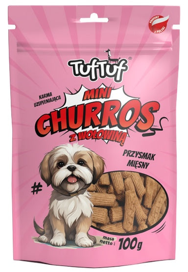 TUF TUF mini churros z wołowiną dla psa 100 g - miękka nagroda treningowa - Image 1