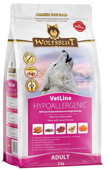 Wolfsblut Dog VetLine Hypoallergenic – konina i bataty 2kg