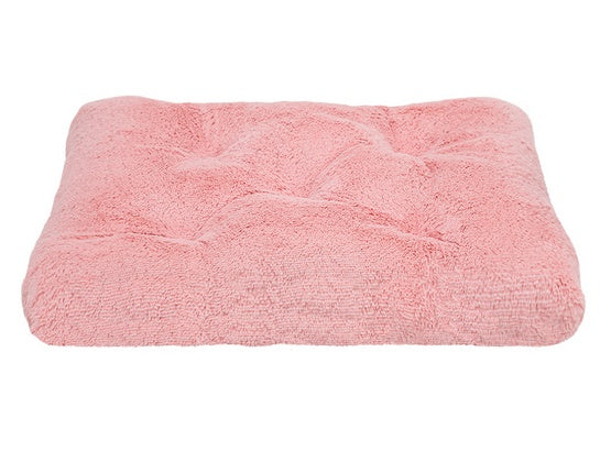 MIMIKO Pets legowisko Shaggy prostokątne L 65×45 cm różowe – antypoślizgowy spód i miękka tkanina