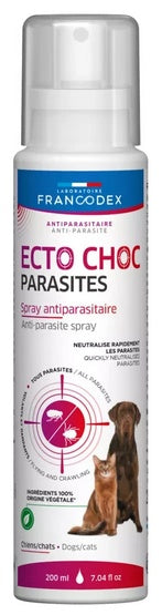 Francodex ecto choc parasites spray – mechaniczne działanie na pasożyty zewnętrzne – 200 ml