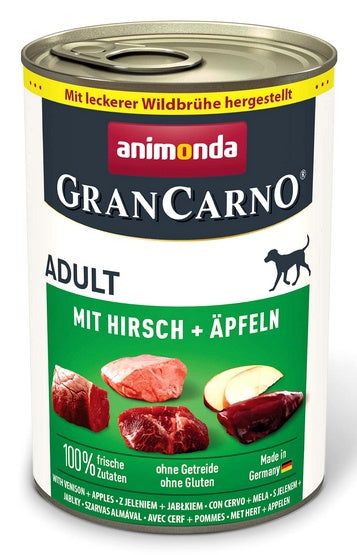 Animonda GranCarno Original Adult Rind Hirsch Apfel Wołowina, Jeleń + Jabłko puszka 400g - Image 1