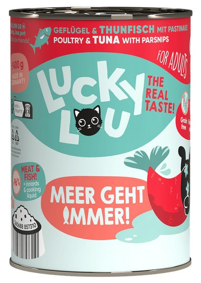 Lucky Lou Lifestage Adult Drób i tuńczyk puszka 400g - Image 1