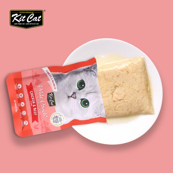 Kit Cat Petite Pouch Tuna Chicken & Beef saszetka 70g - bezzbożowa mokra karma dla wybrednych kotów - Image 2