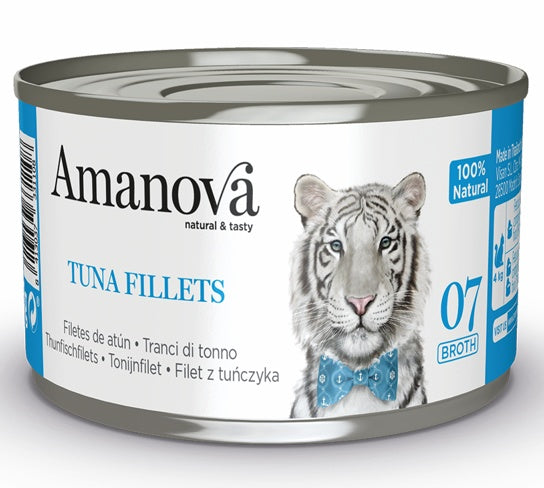 Amanova Cat Tuna Fillets – 65% świeżego tuńczyka w naturalnym bulionie