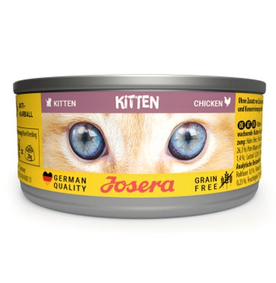 Josera Kitten Chicken puszka 85 g – bezzbożowa mokra karma z olejem z łososia