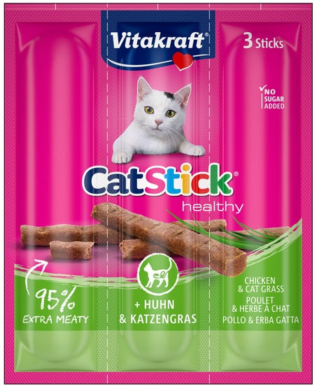 Vitakraft Cat Stick Classic kurczak + kocia trawa 3szt [58896] - Image 1