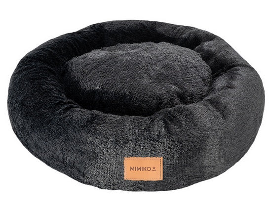 MIMIKO Pets Legowisko Shaggy okrągłe L 60cm czarne - Image 1